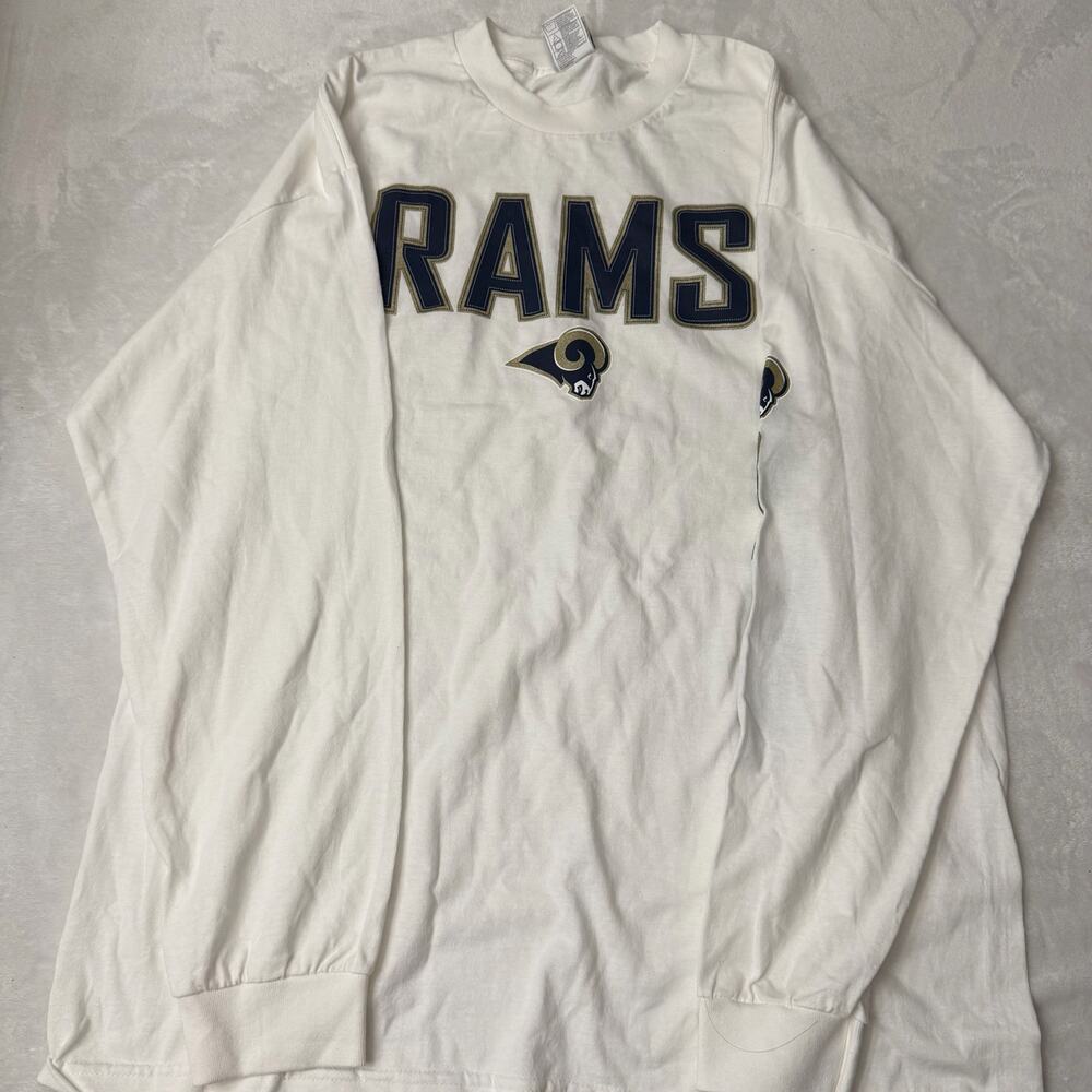 Vintage St. Louis Rams NFL Team Apparel Men’s XL White Long Sleeve Shirt